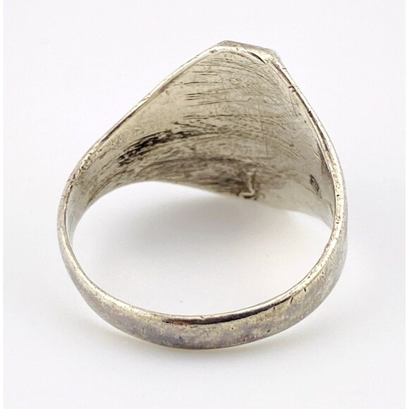 Bell Trading Post Signet Ring Sterling Silver Green Turquoise Sz 10 Fred Harvey - Picture 4 of 6